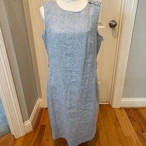 Barbour Light Blue Sleeveless Midi Dress